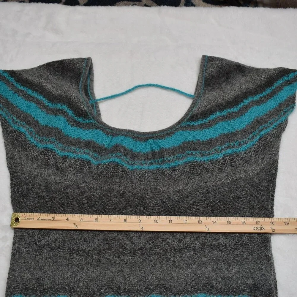 Free People Sweater Dress Tunic Sz M Mini Wool Blend Southwestern Boho Cowgirl